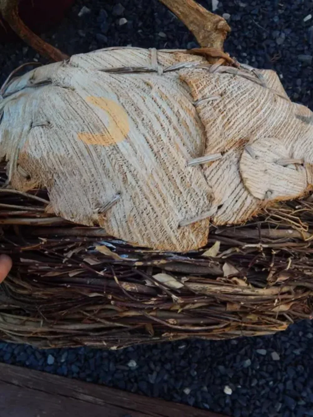 Vintage Coconut Husk & Twig Native American Style Southwestern Basket *****